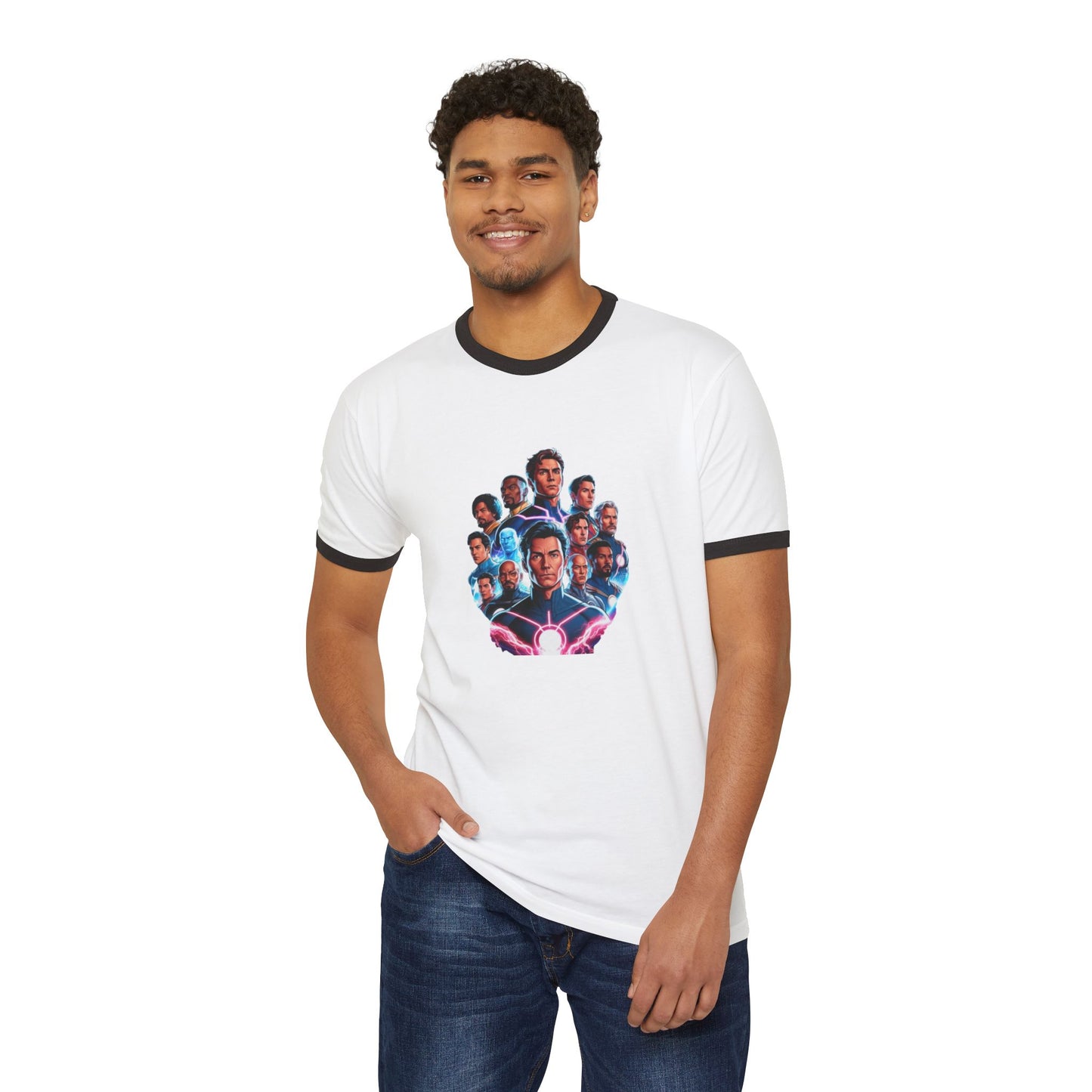 Avengers Fan Cotton Ringer T-Shirt with Iconic Heroes Design