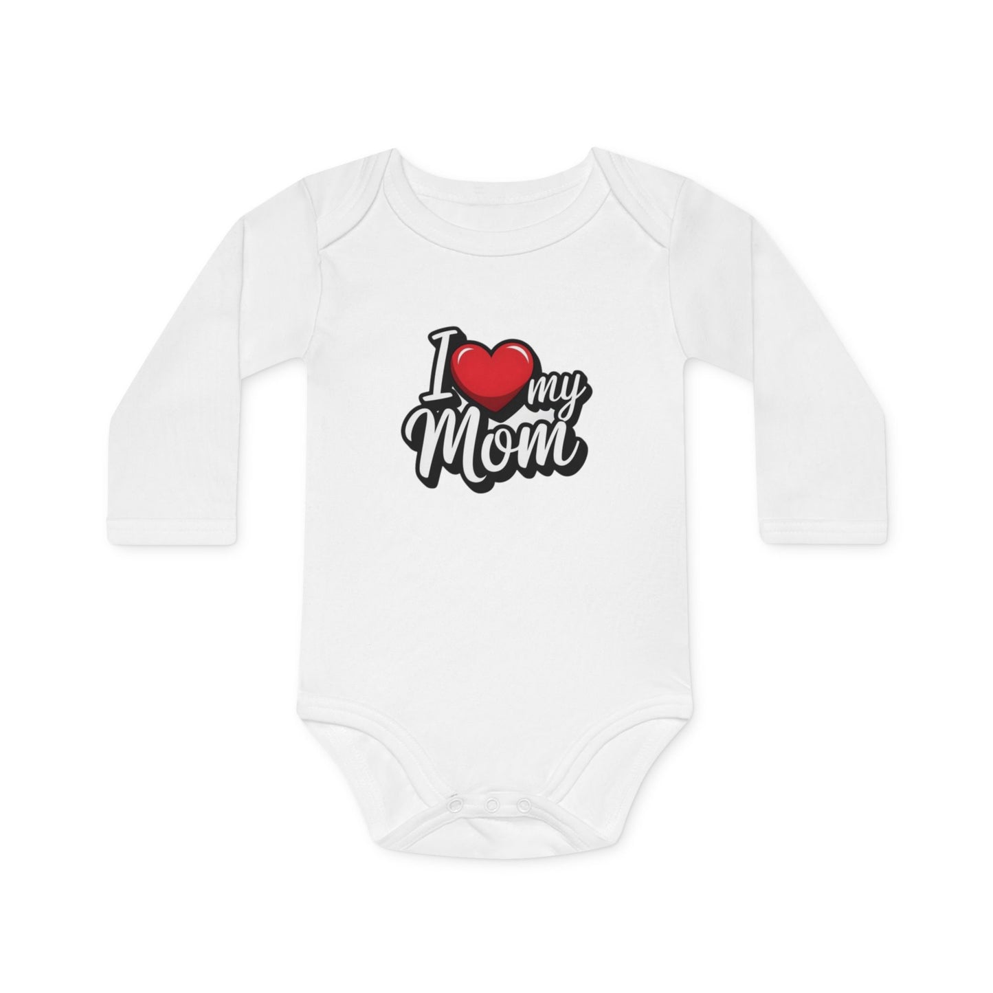 I Love My Mom Long-Sleeve Organic Baby Bodysuit