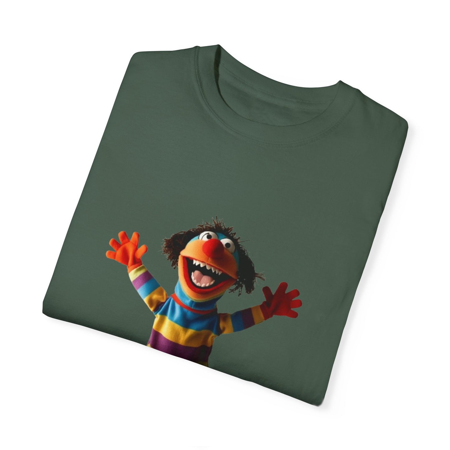 Playful Garment-Dyed T-Shirt - Retro Animal Character Design