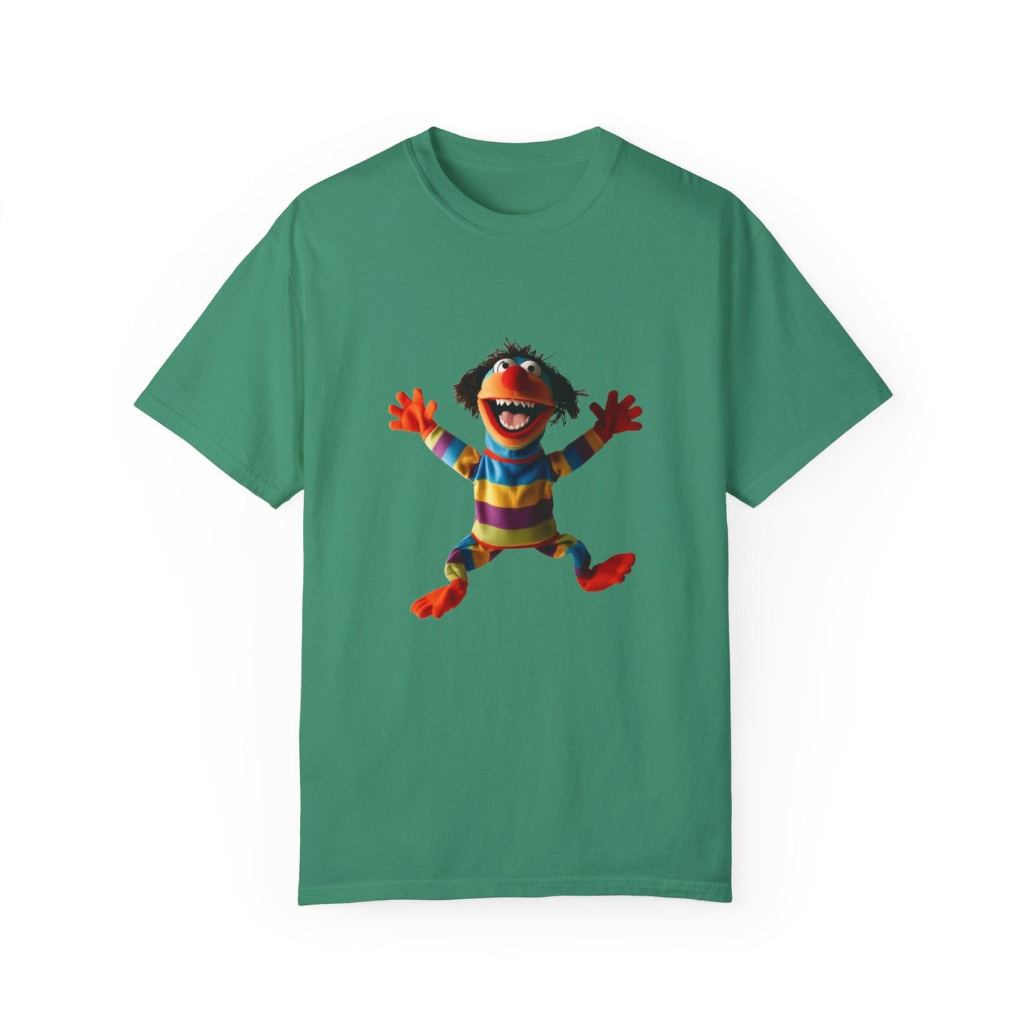 Playful Garment-Dyed T-Shirt - Retro Animal Character Design