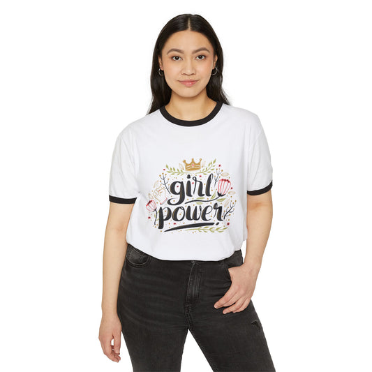 Cotton Ringer T-Shirt - Tee for Celebrating Women's Strength