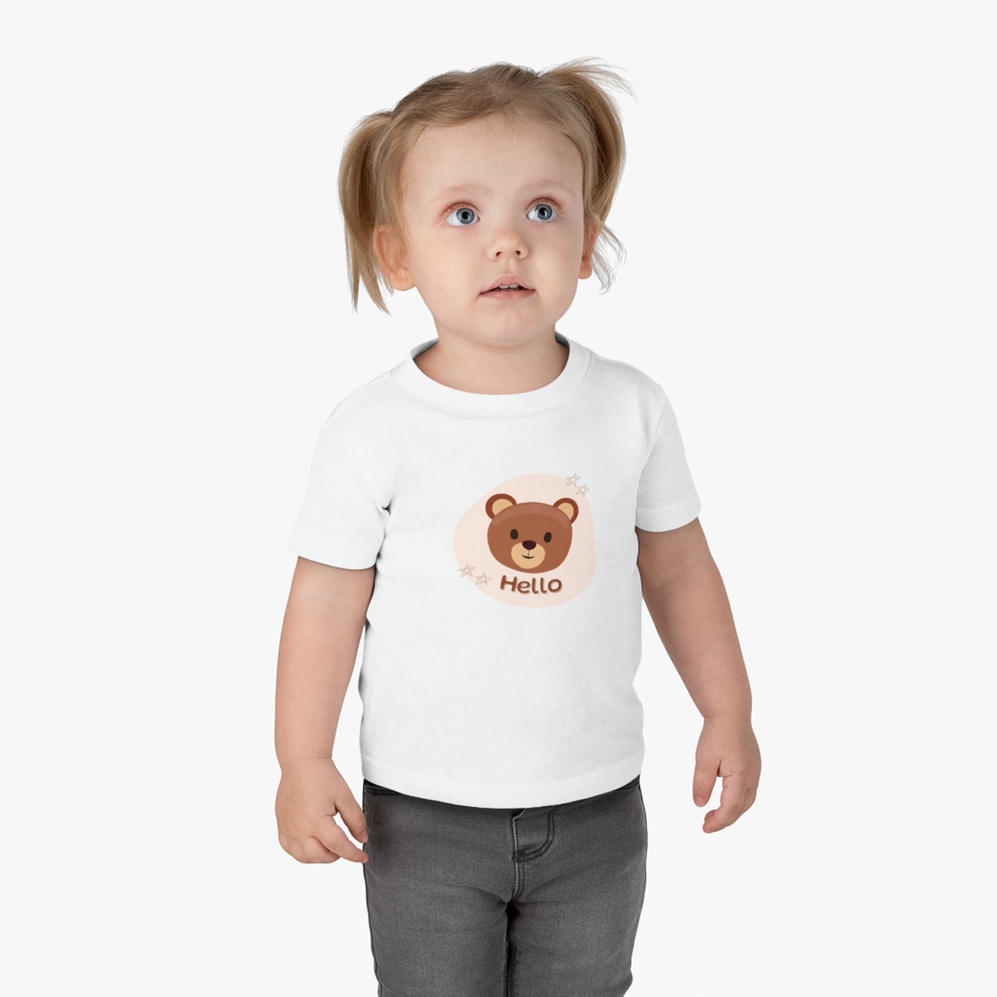 Cute Teddy Bear Infant Tee - 'Hello' Design