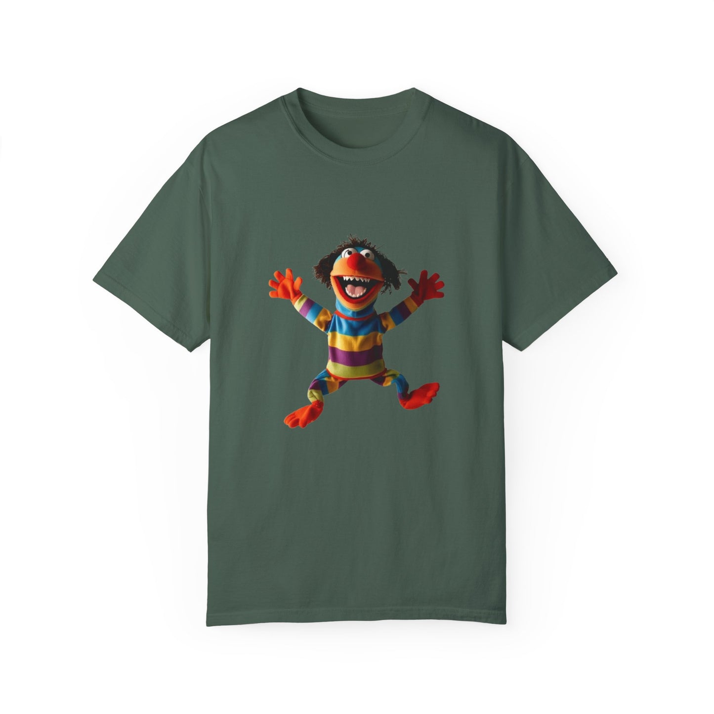 Playful Garment-Dyed T-Shirt - Retro Animal Character Design