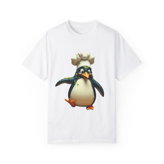 Chef Penguin Garment-Dyed T-Shirt - Cute Cooking Tee for Food Lovers