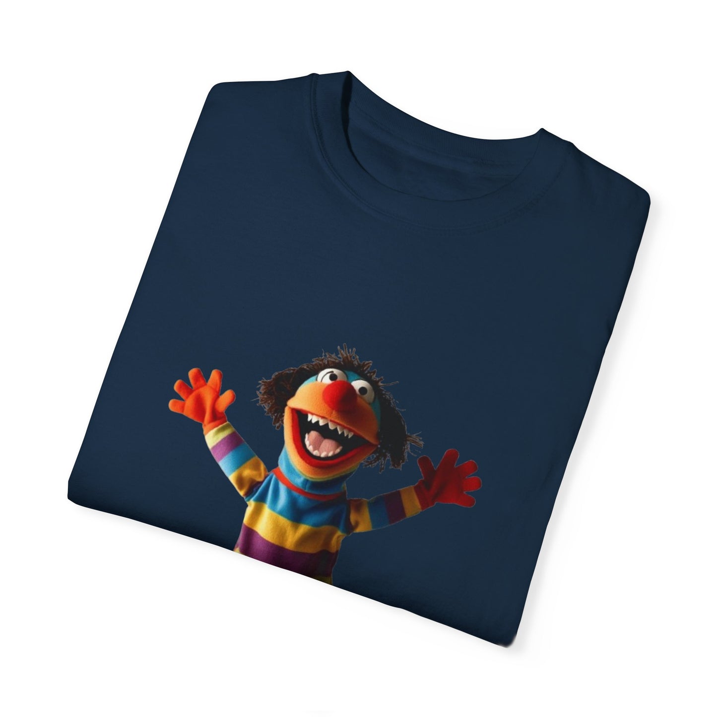 Playful Garment-Dyed T-Shirt - Retro Animal Character Design