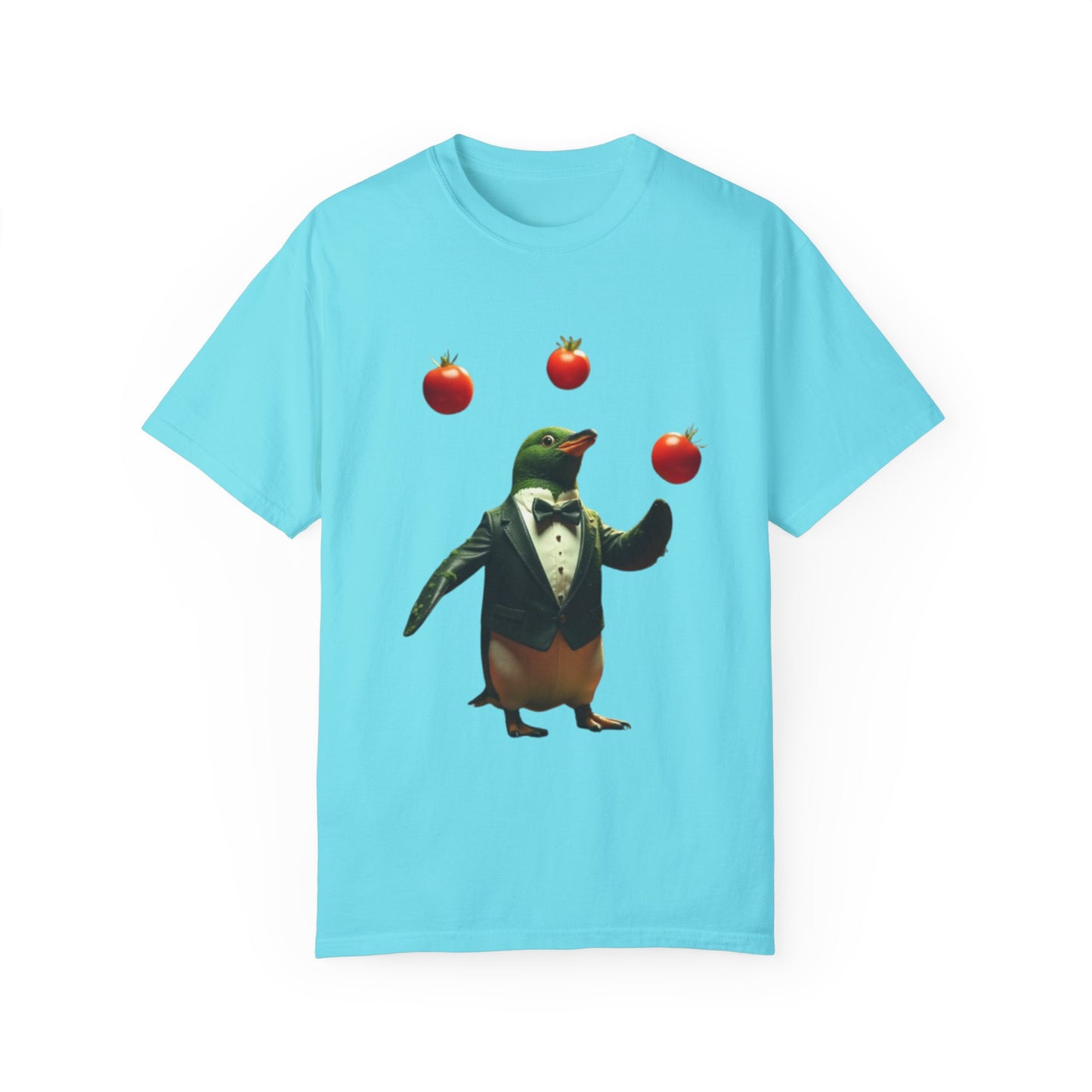 Funny Penguin Juggling Tomatoes T-Shirt