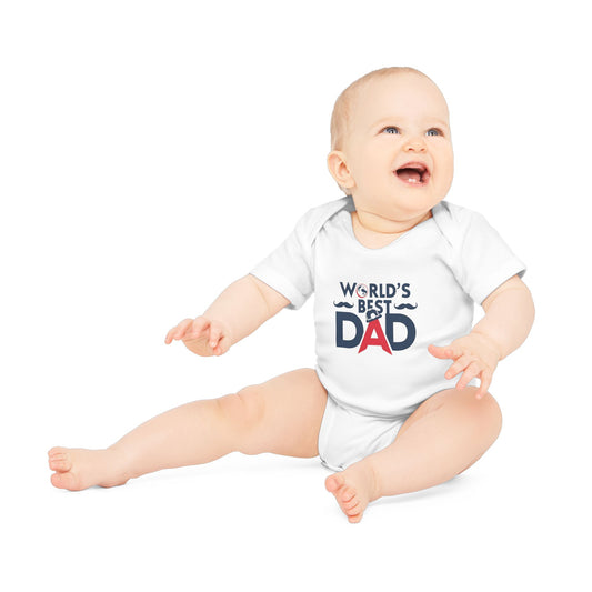 World's Best Dad Organic Baby Bodysuit - Perfect Gift for Father's Day